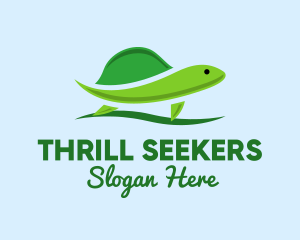 Green Baby Turtle logo design