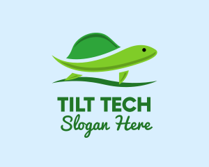 Green Baby Turtle logo design