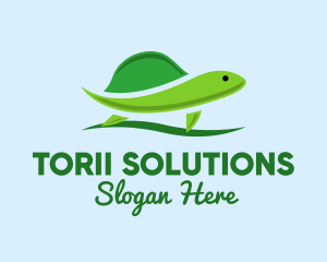 Green Baby Turtle logo design