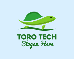 Green Baby Turtle logo design