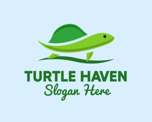 Green Baby Turtle logo design