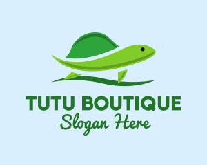 Green Baby Turtle logo design