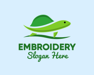 Green Baby Turtle logo design