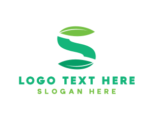 Green - Shiny S Leaf logo design