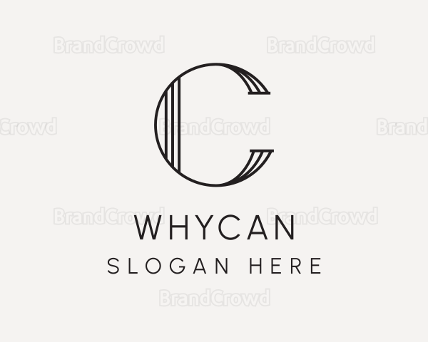 Elegant Geometric Lines Letter C Logo