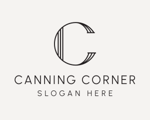 Elegant Geometric Lines Letter C logo design