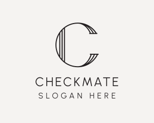 Elegant Geometric Lines Letter C logo design