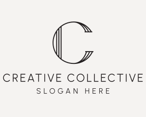 Elegant Geometric Lines Letter C logo design