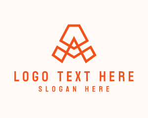 Letter A - Orange Modern A Outline logo design