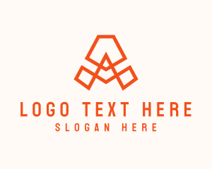 Engineering - Orange Modern A Outline logo design