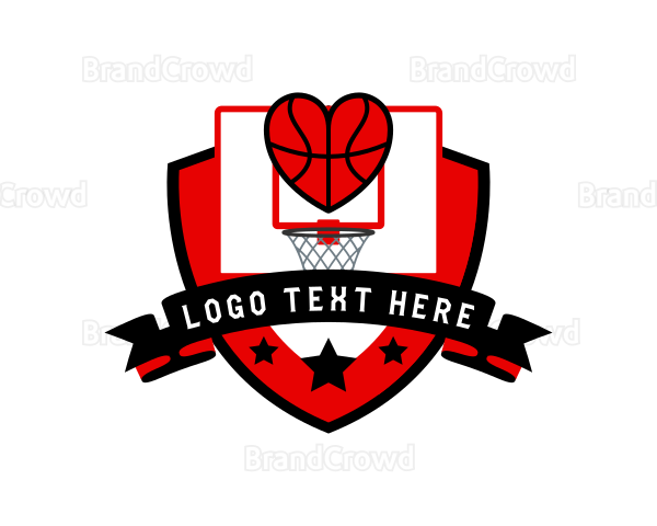 Basketball Shield Game Logo