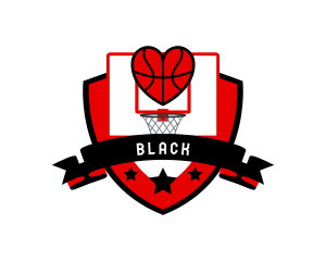 Heart - Basketball Shield Game logo design