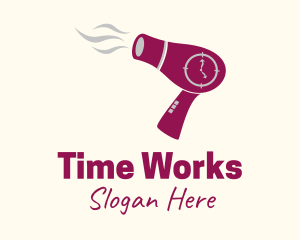 Time - Hair Dryer Time logo design