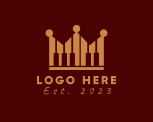 Luxe - Crown Piano Music logo design