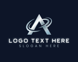 Agency - Metallic Tech Industrial Letter A logo design