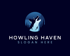 Howling Wolf Night logo design