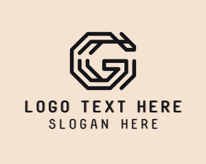 Maze - Octagon Cyber Technology Letter G logo design