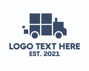 Distribution - Truck Courier Vehicle logo design