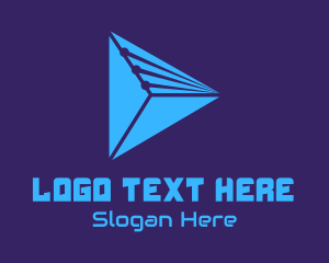 Triangle - Blue Media Player logo design