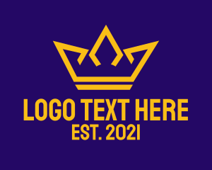 Prince - Golden Crown Outline logo design