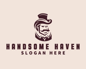 Handsome - Fashion Top Hat Gentleman logo design