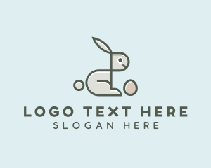 Linear - Geometric Bunny Egg logo design