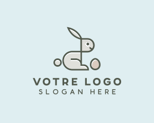 Geometric Bunny Egg Logo
