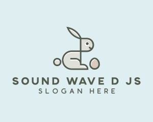 Geometric Bunny Egg logo design