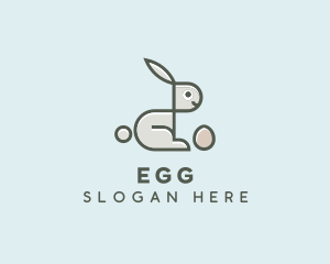 Geometric Bunny Egg logo design