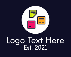 List - Colorful Sticky Notes logo design