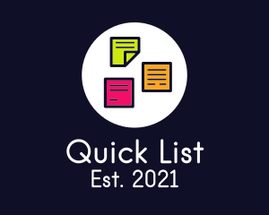 List - Colorful Sticky Notes logo design