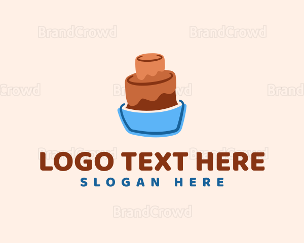 Chocolate Cake Dessert Logo