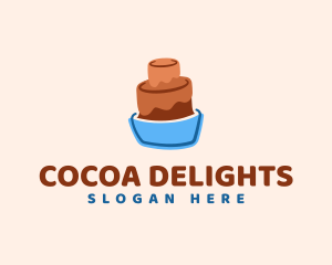 Chocolate Cake Dessert logo design