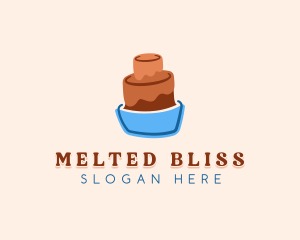 Chocolate Cake Dessert logo design