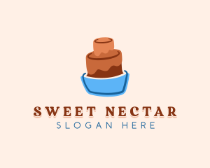 Chocolate Cake Dessert logo design