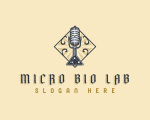 Podcast Broadcast Microphone logo design