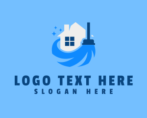 House Cleaner - Clean House Sweeper logo design
