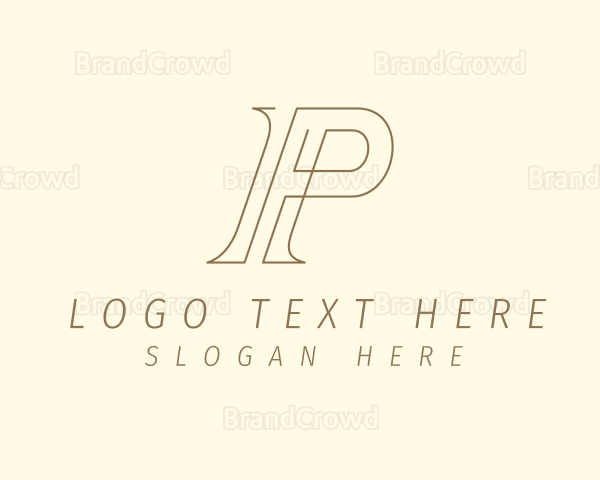 Modern Business Letter P Logo