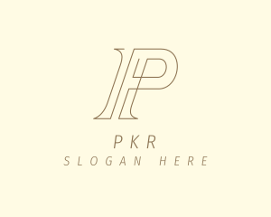 Modern Business Letter P  logo design
