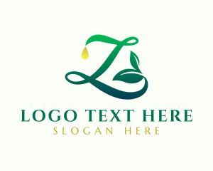 Premium - Droplet Leaves Letter Z logo design