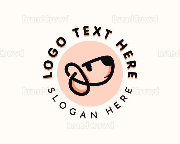 Dog Pet Letter P Logo