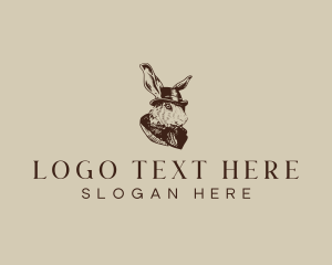 Detailed - Vintage Victorian Rabbit logo design