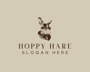 Vintage Victorian Rabbit logo design