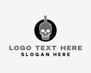 Brewery - Skull Liquor Bottle logo design