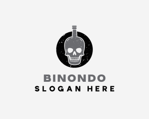 Skull Liquor Bottle Logo