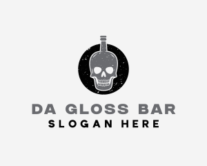 Skull Liquor Bottle logo design