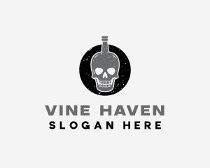 Skull Liquor Bottle logo design