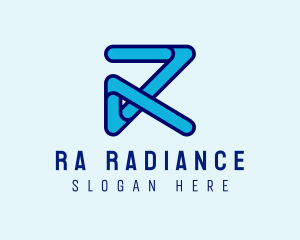 Ribbon Tech Letter R logo design