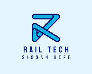 Ribbon Tech Letter R logo design