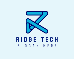 Ribbon Tech Letter R logo design